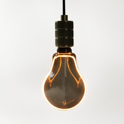 Nagyméretű, A110-es, füstüvegű vintage LED izzó texturált felülettel