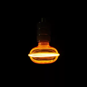 Nagyméretű, borostyánszínű G103 vintage LED izzó egyedi, UFO stílusú filamenttel