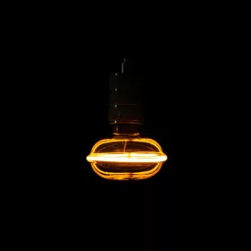 Nagyméretű, füstös üveg színű G130 vintage LED izzó egyedi, UFO stílusú filamenttel