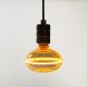 Nagyméretű, borostyánszínű G130 vintage LED izzó egyedi, UFO stílusú filamenttel