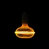 Nagyméretű, borostyánszínű G130 vintage LED izzó egyedi, UFO stílusú filamenttel