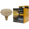 Nagyméretű, borostyánszínű G130 vintage LED izzó egyedi, UFO stílusú filamenttel