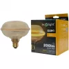Nagyméretű, borostyánszínű G130 vintage LED izzó egyedi, UFO stílusú filamenttel