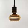 Nagyméretű, füstös üveg színű G130 vintage LED izzó egyedi, UFO stílusú filamenttel