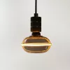 Nagyméretű, füstös üveg színű G130 vintage LED izzó egyedi, UFO stílusú filamenttel