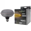 Nagyméretű, füstös üveg színű G130 vintage LED izzó egyedi, UFO stílusú filamenttel