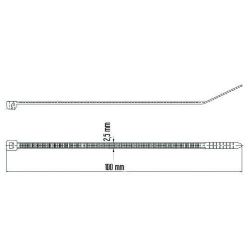 Kábelkötöző 100/2,5mm UV fekete 100db
