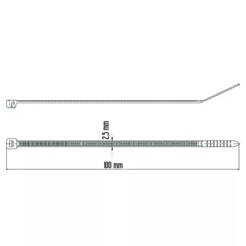 Kábelkötöző 100/2,5mm UV fekete 100db