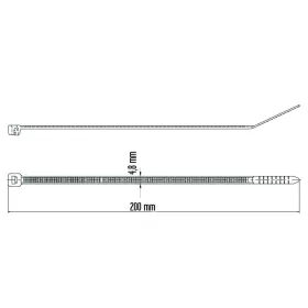 Kábelkötöző 200/4,8mm UV fekete 100db