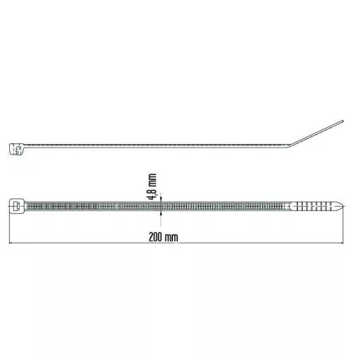 Kábelkötöző 200/4,8mm UV fekete 100db