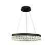 Függesztett gyűrűs kristály csillár lámpa 90W Ø50cm, CCT, Fekete