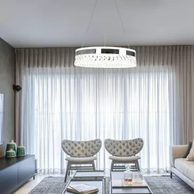   Függesztett gyűrűs kristály csillár lámpa 90W Ø50cm, CCT, Króm