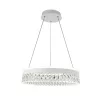 Függesztett gyűrűs kristály csillár lámpa 90W Ø50cm, CCT, Fehér