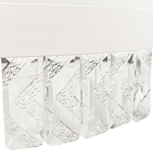 Függesztett gyűrűs kristály csillár lámpa 90W Ø50cm, CCT, Fehér