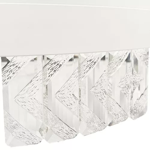 Függesztett gyűrűs kristály csillár lámpa 90W Ø50cm, CCT, Fehér
