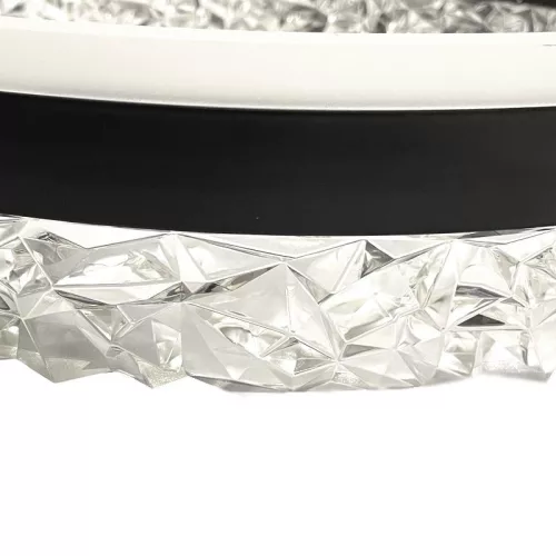 Függesztett elegáns gyűrűs kristály csillár 80W Ø50cm, CCT, Fekete