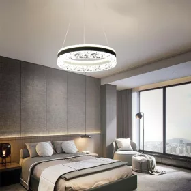  Függesztett elegáns gyűrűs kristály csillár 80W Ø50cm, CCT, Fehér