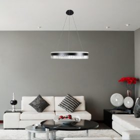   Függesztett Luxus kristály csillár 80W Ø50cm, CCT, Fekete