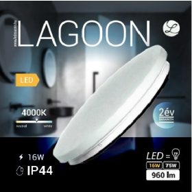   Lagoon vízvédett mennyezeti lámpa 16 W ø230 mm természetes fehér IP44