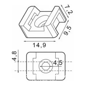 Nyereg Kábelkötözőhöz max 9mm fehér 100db