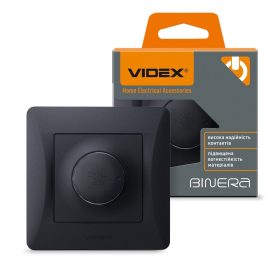   Videx Binera süllyesztett fali dimmer 600W 3 év garancia Fekete