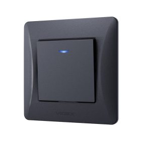   Videx Binera jelzőfényes süllyesztett egypólusú kapcsoló 3 év garanciával Fekete