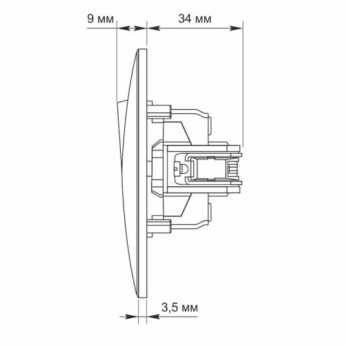 Videx Binera jelzőfényes süllyesztett egypólusú kapcsoló 3 év garanciával Fekete