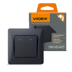   Videx Binera jelzőfényes süllyesztett csillárkapcsoló 3 év garanciával Fekete