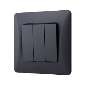   Videx Binera süllyesztett hármas kereszt kapcsoló 3 év garanciával Fekete