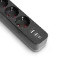 Oncord Professzionális 3-as Hosszabbító Kapcsolóval 2xUSB-A és 1xUSB-C Csatlakozóval 3 Méter Kábel Fekete 230V Max. 3680W 16A IP20 – Videx