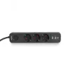 Oncord Professzionális 3-as Hosszabbító Kapcsolóval 2xUSB-A és 1xUSB-C Csatlakozóval 3 Méter Kábel Fekete 230V Max. 3680W 16A IP20 – Videx