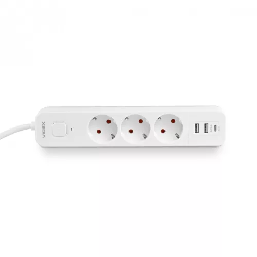 Oncord Professzionális 3-as Hosszabbító Kapcsolóval 2xUSB-A és 1xUSB-C Csatlakozóval 3 Méter Kábel 230V Max. 3680W 16A IP20 – Videx