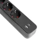 Oncord Professzionális 4-es Hosszabbító Kapcsolóval USB-A és USB-C Csatlakozóval 3 Méter Kábel Fekete 230V Max. 3680W 16A IP20 – Videx