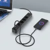 Oncord Professzionális 4-es Hosszabbító Kapcsolóval USB-A és USB-C Csatlakozóval 3 Méter Kábel Fekete 230V Max. 3680W 16A IP20 – Videx