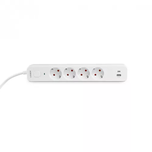 Oncord Professzionális 4-es Hosszabbító Kapcsolóval USB-A és USB-C Csatlakozóval 3 Méter Kábel 230V Max. 3680W 16A IP20 – Videx