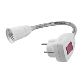 E27 fehér konnektorba dugható lámpafoglalat adapter beépített kapcsolóval