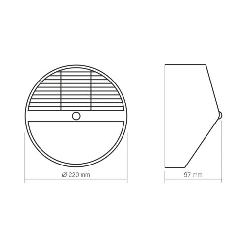 VIDEX Napelemes Fali Lámpa – Mozgásérzékelővel, Kerek