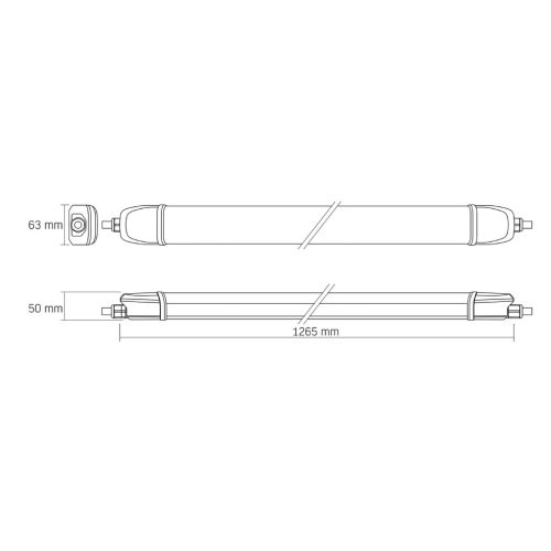 Videx 60cm-es por- és páramentes LED lámpa garázsba, IP65 védettséggel