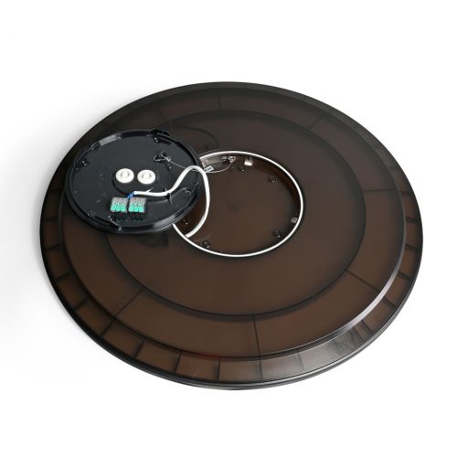 Videx IP54 vízálló, kerek CCT LED mennyezeti lámpa, fekete, 4800lm fényerővel, 50cm átmérővel