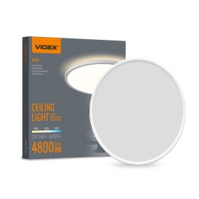 Videx IP54 vízálló, kerek CCT LED mennyezeti lámpa 4800lm fényerővel, 50cm átmérővel