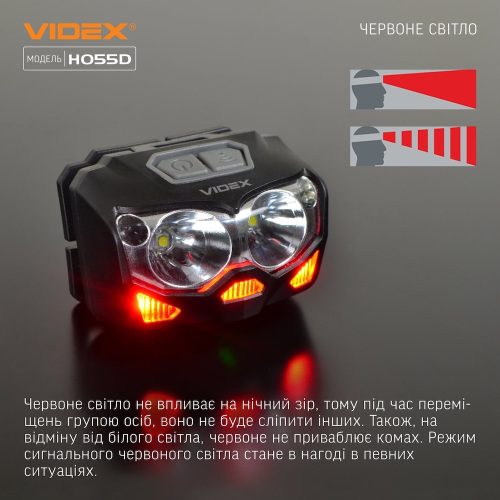 VIDEX LED fejlámpa cserélhető akkumulátorral 500lm 5000K