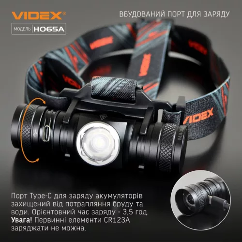 VIDEX LED fejlámpa levehető fejjel 1200lm 5000K