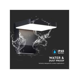   Kültéri LED lámpa, téglalap alakú, fekete 17W meleg fehér