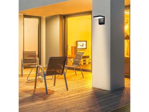 Kültéri LED lámpa, téglalap alakú, fekete 17W meleg fehér