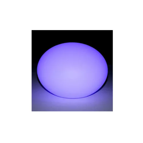 Világító kerti dekoráció, ovális gömb, RGB, akkumulátorral, távirányítóval, 20cm