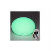 Világító kerti dekoráció, ovális gömb, RGB, akkumulátorral, távirányítóval, 20cm