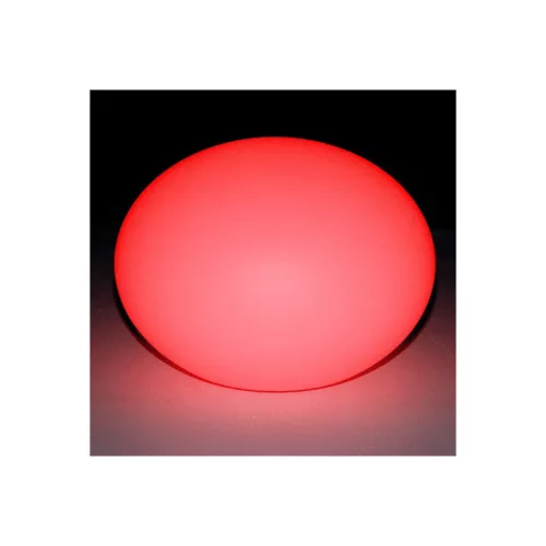 Világító kerti dekoráció, ovális gömb, RGB, akkumulátorral, távirányítóval, 20cm