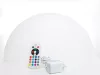 Félgömb világító kerti dekoráció, RGB, akkumulátorral, távirányítóval, 50cm