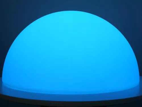 Félgömb világító kerti dekoráció, RGB, akkumulátorral, távirányítóval, 50cm
