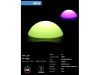 Félgömb világító kerti dekoráció, RGB, akkumulátorral, távirányítóval, 50cm